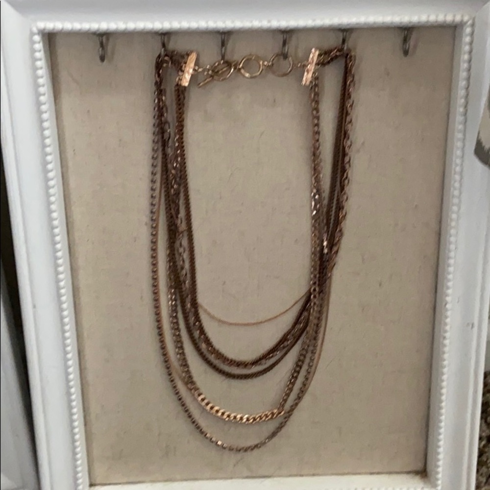 Rose gold multi necklace stela and dot